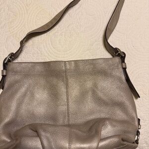 Coach metallic pebbled leather bag